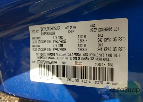 2008 Dodge Dakota Trx z USA, uszkodzony, nr VIN 1D7HW78NX8S500229